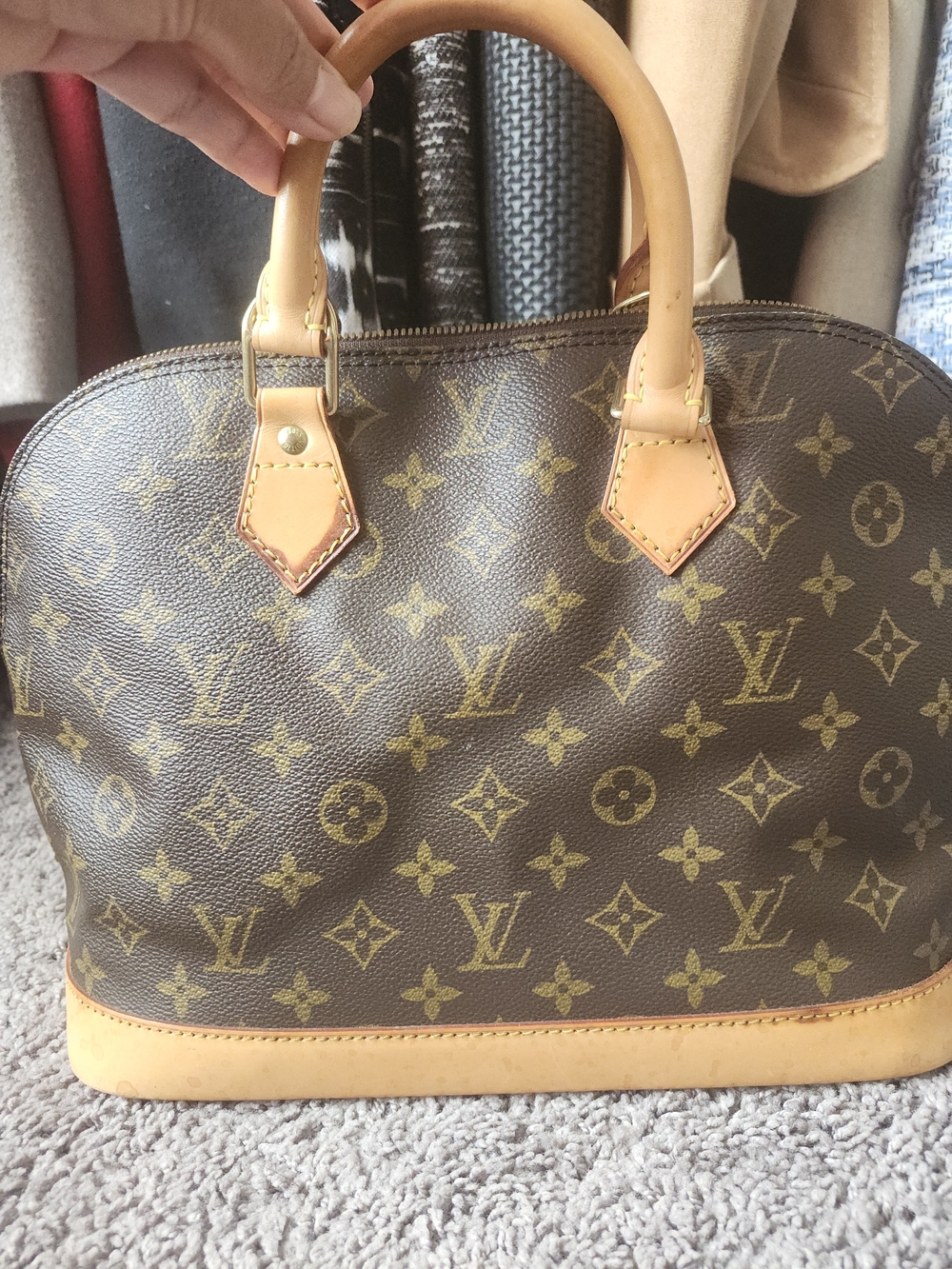 Louis Vuitton Monogram Alma BB Satchel in Brown/Tan